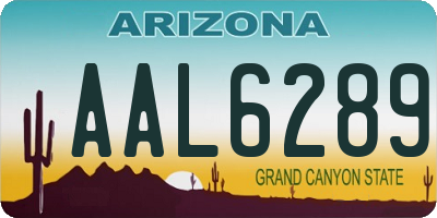 AZ license plate AAL6289