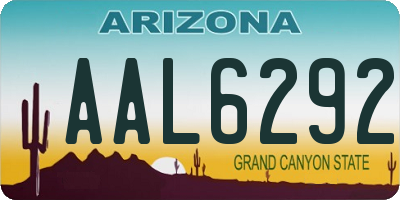 AZ license plate AAL6292