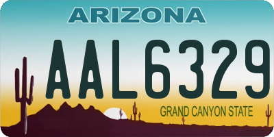 AZ license plate AAL6329