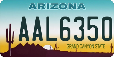 AZ license plate AAL6350