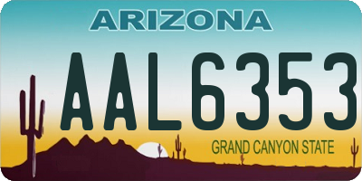 AZ license plate AAL6353