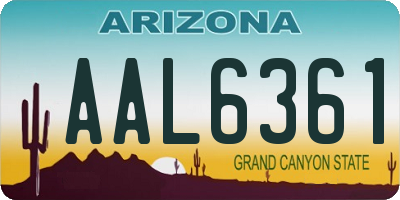 AZ license plate AAL6361