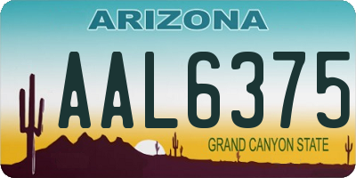 AZ license plate AAL6375