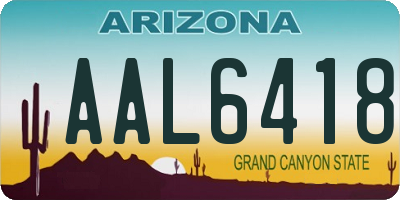 AZ license plate AAL6418
