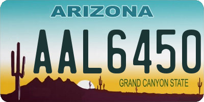 AZ license plate AAL6450