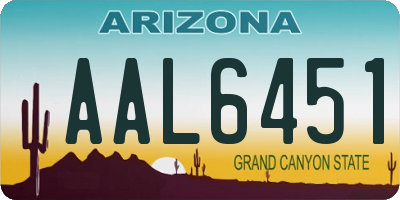 AZ license plate AAL6451