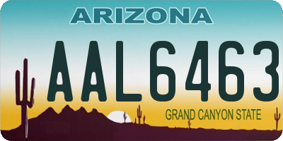 AZ license plate AAL6463