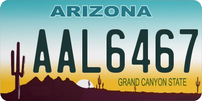 AZ license plate AAL6467