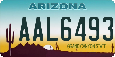 AZ license plate AAL6493
