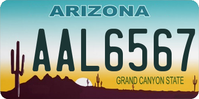 AZ license plate AAL6567