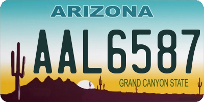 AZ license plate AAL6587