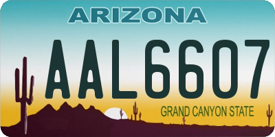 AZ license plate AAL6607