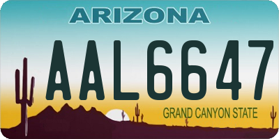 AZ license plate AAL6647