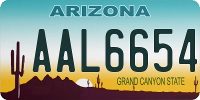 AZ license plate AAL6654