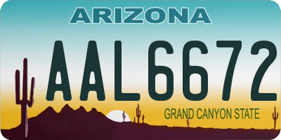 AZ license plate AAL6672