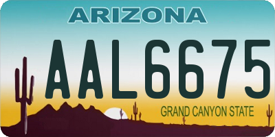 AZ license plate AAL6675