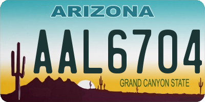 AZ license plate AAL6704