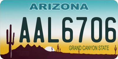 AZ license plate AAL6706