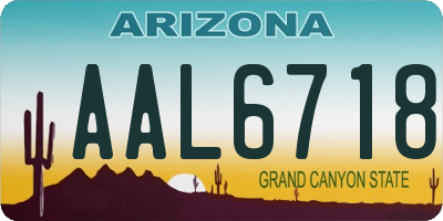 AZ license plate AAL6718