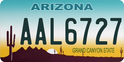 AZ license plate AAL6727