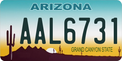 AZ license plate AAL6731