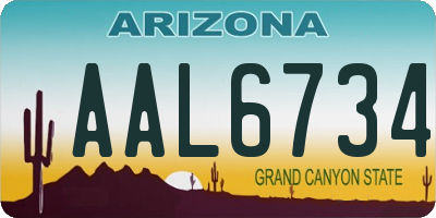 AZ license plate AAL6734