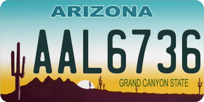 AZ license plate AAL6736