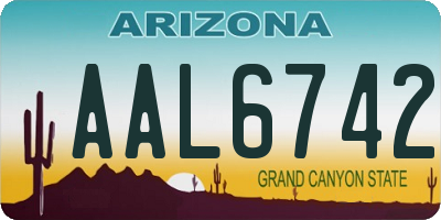 AZ license plate AAL6742