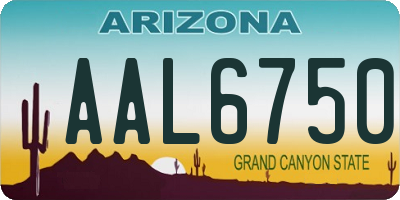 AZ license plate AAL6750