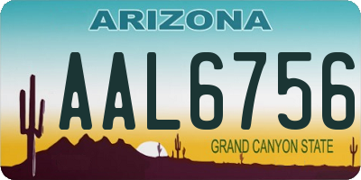 AZ license plate AAL6756