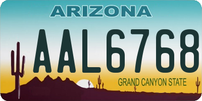 AZ license plate AAL6768