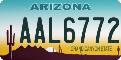 AZ license plate AAL6772
