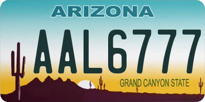 AZ license plate AAL6777