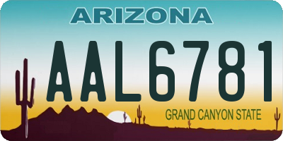 AZ license plate AAL6781