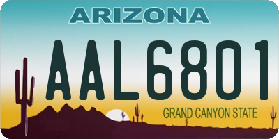 AZ license plate AAL6801