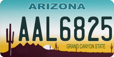 AZ license plate AAL6825