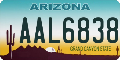 AZ license plate AAL6838