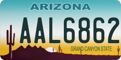 AZ license plate AAL6862