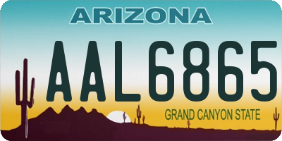 AZ license plate AAL6865