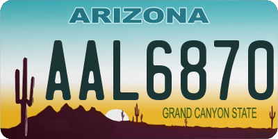 AZ license plate AAL6870