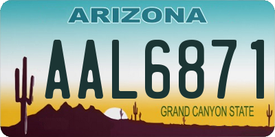 AZ license plate AAL6871