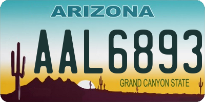 AZ license plate AAL6893