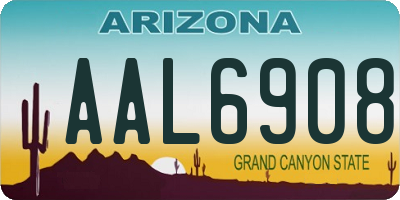AZ license plate AAL6908