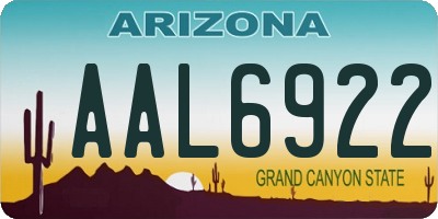 AZ license plate AAL6922