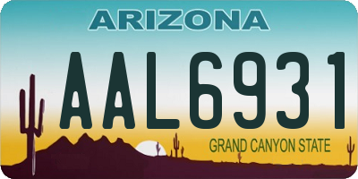 AZ license plate AAL6931