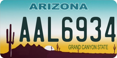 AZ license plate AAL6934