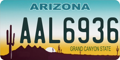 AZ license plate AAL6936