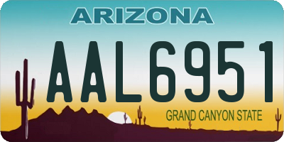AZ license plate AAL6951