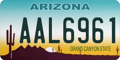 AZ license plate AAL6961