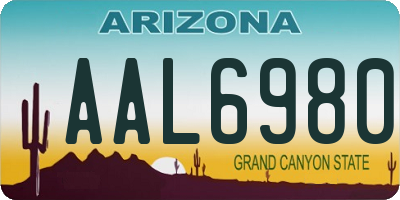 AZ license plate AAL6980